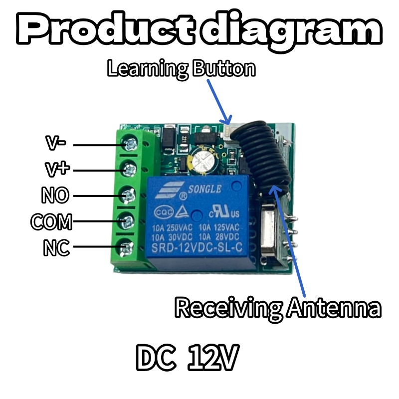 433Mhz DC 12V 6V-30V 1CH Unive - 433Mhz Receiver Module recensie en prijs